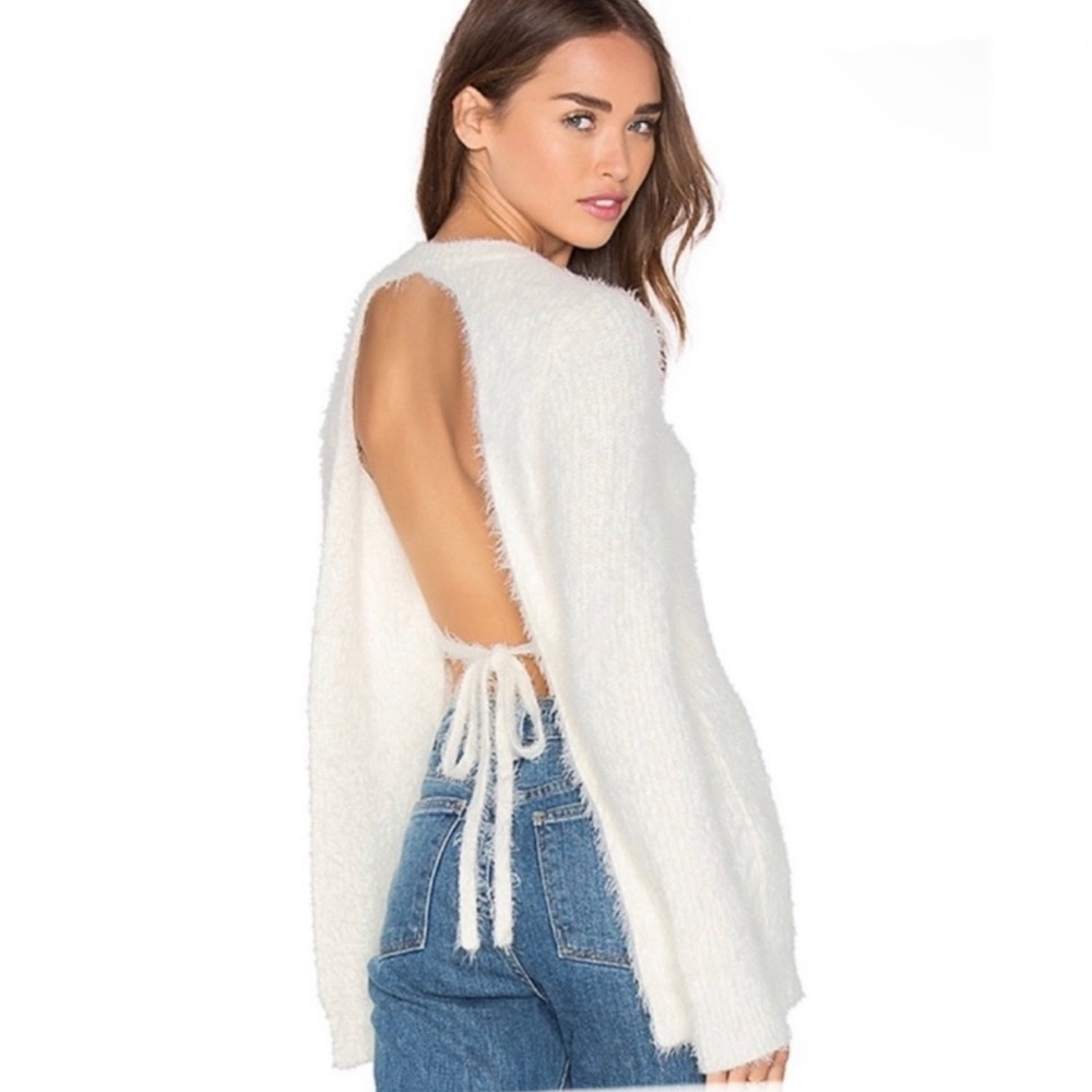 MAJORELLE silver sweater in ivory size small